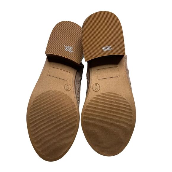 SO Womens 6M Brown Taupe Peep Toe Ankle Zip Block Heel Perforated Sandals NWT - Picture 10 of 12